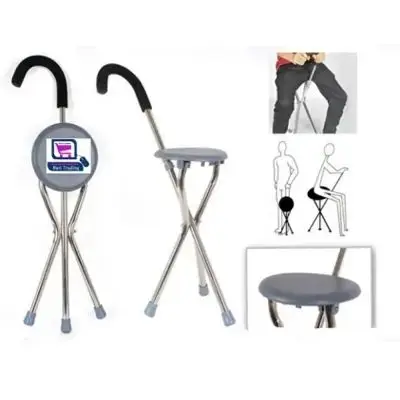 Picture of Hospital Medical Aluminium Adjustable Old Man Walking Stick with Sea