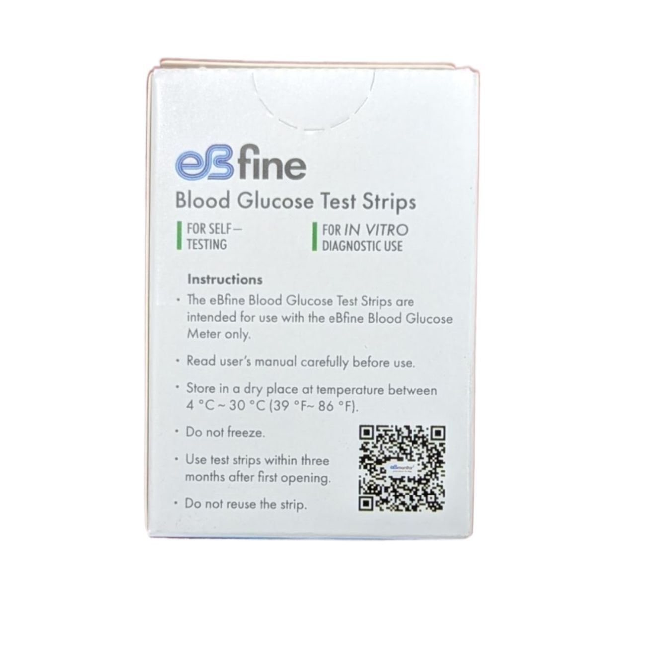 Picture of eBfine Blood Glucose Monitoring & Testing (25 test strips)