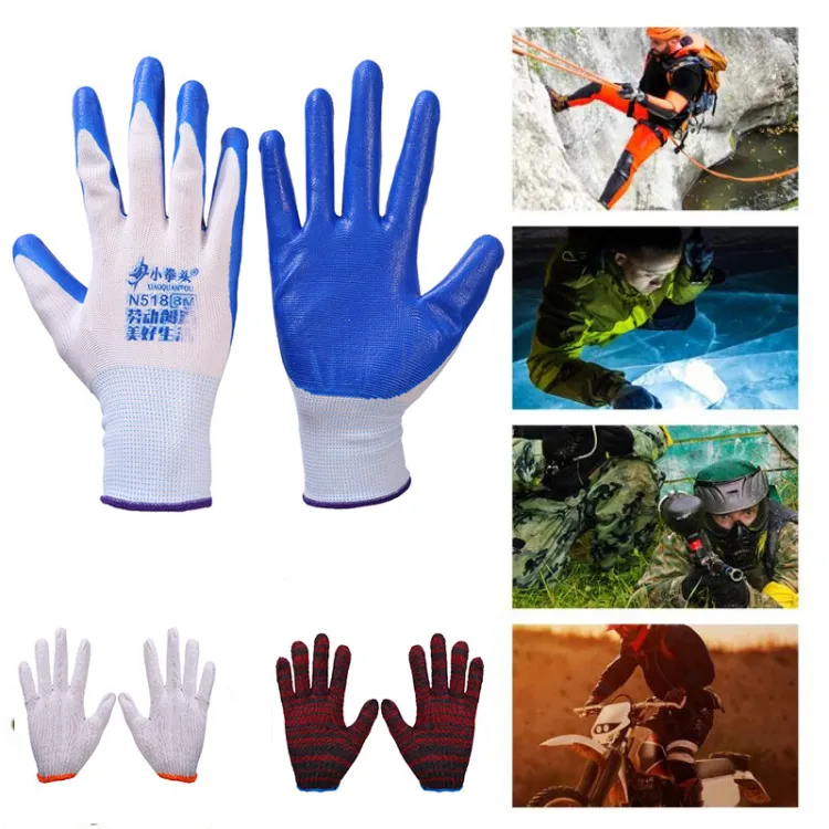 Picture of Nylon Rubber coated Safety Hand Gloves for Industrial , Household, Bike Riding Hand Gloves (1 Pair)