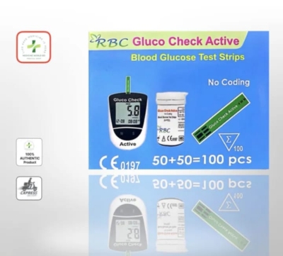 Picture of Gluco Check Active Blood Glucose Test Strips RBC