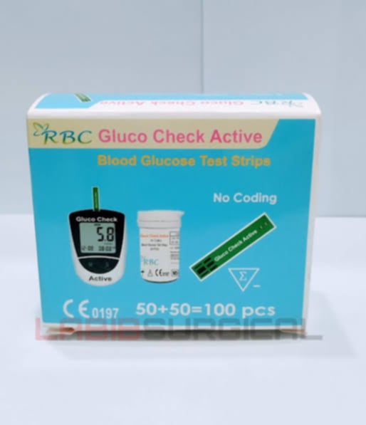 Picture of Gluco Check Active Blood Glucose Test Strips RBC