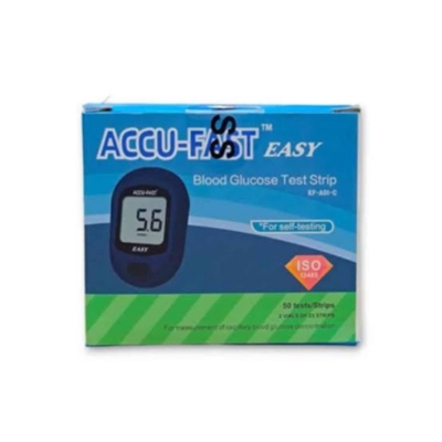 Picture of Accu-Fast Easy Blood Glucose Test Meter Test Strip 50 PCS (2 Vials of 25 Strips)