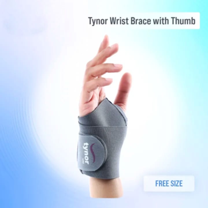Picture of Tynor Wrist Support Brace with Thumb Unisex Medical Anatomical Stabilizing Wrap Non-Slip Compression for Pain Relief Recovery from Sprain Strain Arthritis