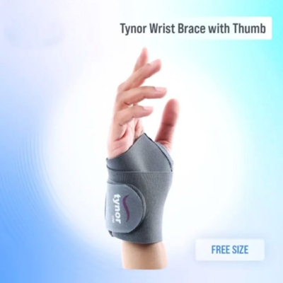 Picture of Tynor Wrist Support Brace with Thumb Unisex Medical Anatomical Stabilizing Wrap Non-Slip Compression for Pain Relief Recovery from Sprain Strain Arthritis