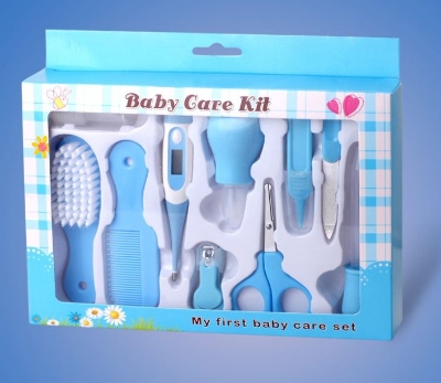 Baby Health Care Gift Kit - Newborn Baby Care Accessories 10pcs - Portable Baby Care Kit Nursing Baby Heath and Grooming - Pink & Blue Color 