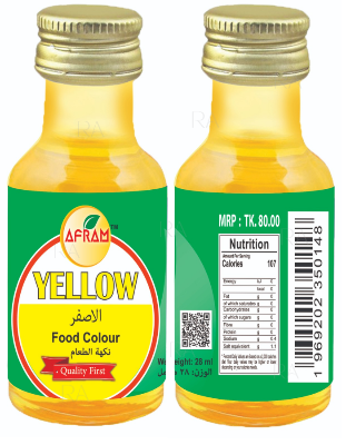 Picture of Afram Yellow Food Colour - 28ml (Organic ) Yellow Color