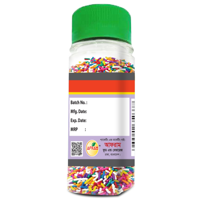 Picture of Afram Multi Color Rainbow Sprinkle Cake Decoration Sugar Ball 30gm