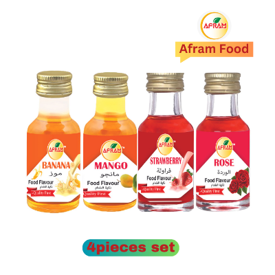 Picture of Afram Food Flavour (Essence) 4pieces Set of Banana + Mango +Rose + Strawberry -28ml
