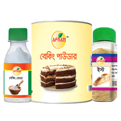 Picture of Afram Combo  Set of Baking Powder 200g+ Baking Soda 90g+ Yeast 40g ( 3 pieces)