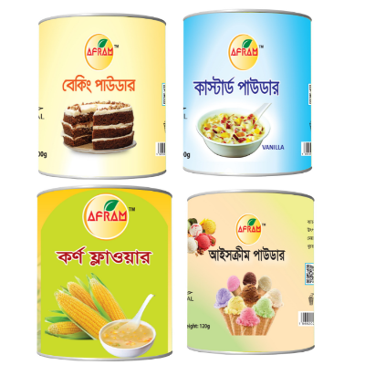 Picture of Afram 4 Pcs Set Corn Flour-200g,Baking Powde-200g,Custard Powder -200g,Ice Cream Powder -120g