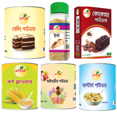 Picture of Afram 6 Pcs Set Corn Flour-100g,Baking Powde-100g,Custard Powder -100g,Ice Cream Powder -100g, Cocoa Powder -100g,Yeast -40g