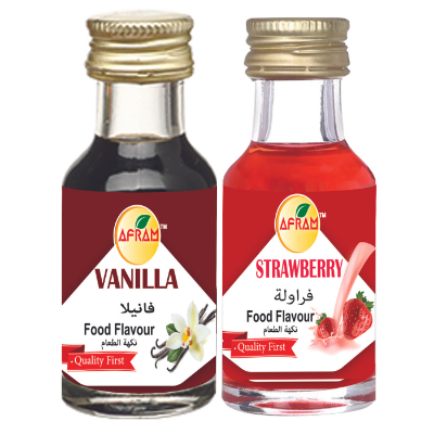Picture of Afram 2 Pieces Food Flavour/ Essence Set of Vanilla+Strawberry  -28ml Per pieces