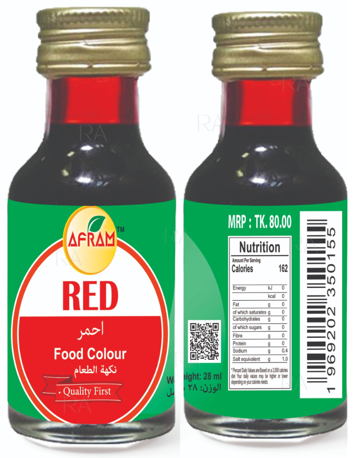 Picture of Red Food Color -28ml Afram Red Color (Organic) 5 pieces