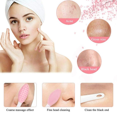 Picture of Blackhead Remover Brush Tool Silicone Face Cleansing Brush Effective Nose Exfoliator Soft Deep Cleaning Brush Face Care Scrub Massanger Skin Care Tool Pore cleansing blackhead brush