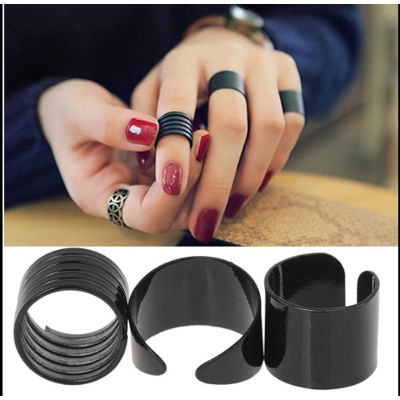 Picture of 3 Pcs Women Finger Ring Set Ladies Girls Couple ring set-Black