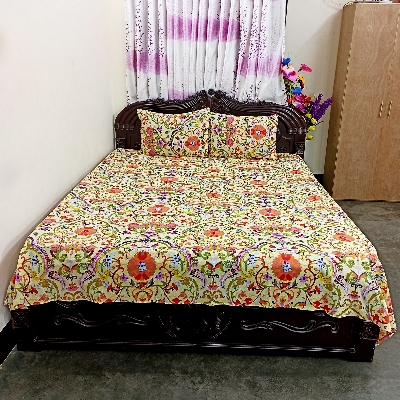 Picture of Digital Home Text King Size Bedsheet With Two Pillow Cover