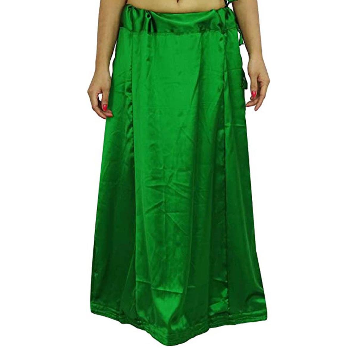 Picture of Satin Silk Peticoat For Women_Green