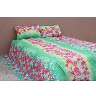 Picture of King Size Cotton Twill Panel Bed Sheet Set (7.5x8.5 ft) - Includes Two Pillow Covers (20 to 36 inch) - Flat Type - Thread Count: 400 - Hand and Machine Washable"