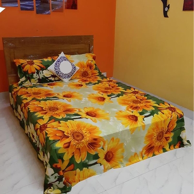 Picture of Digital Home Text King Size Bedsheet With Two Pillow Cover
