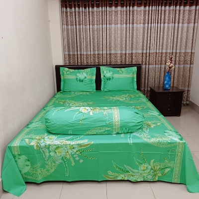Picture of AC HOME TEX King Size Bed Sheet With Two Pillow Covers And One Side Pillow cover বিছানার চাদর bed sheet,bed sheets,bichanar chador,bedding sets,chador,বিচানার চাদর,bedding sets