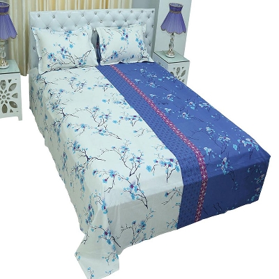 Picture of Digital Home Text King Size Bedsheet With Two Pillow Cover