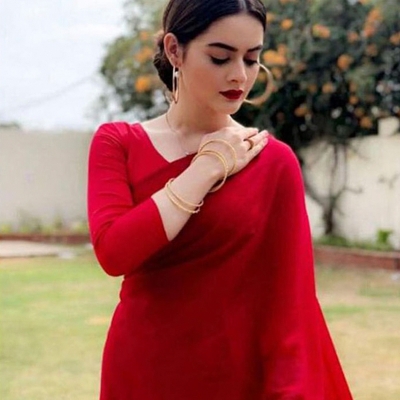 Picture of Weightless Georgette Saree for Women - Red