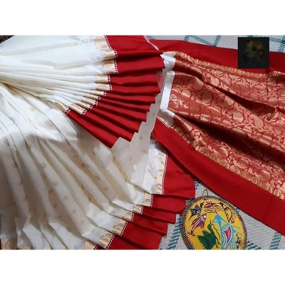 Picture of Indian Silk Katan Sharee Without Running Blouse Piece