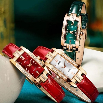 Picture of Elegant Temperament Square Green/Red Belt Watch For Fashionable Ladies/Girl/Women - Watch For Women - Watch For Women