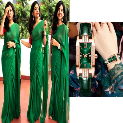 Picture of Combo Pack Witless Jorject Sharee With New Style Fashionable Watch