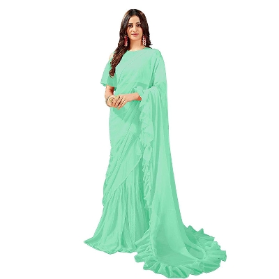 Picture of Weightless Georgette One Layer Kuchi Sharee With Blouse Piece For Women