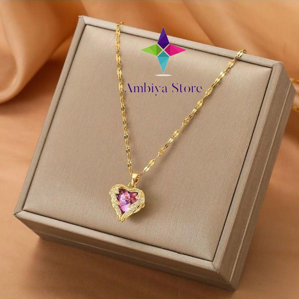 Picture of Ocean Heart Real Gold_Plating Clavicle Chain Design Neckless for Stylish Girls