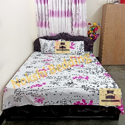 Picture of Digital Home Text King Size Bedsheet With Two Pillow Cover