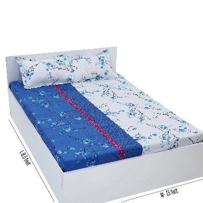Picture of Digital Home TEX Cotton Multi-color Double King Size Flat Bed Sheet Set (7.5 x 8.5 Feet) with Two Pillow Covers - Easy Maintainance And Hand Washable