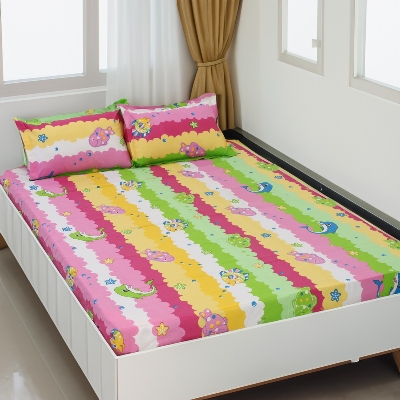 Picture of Cotton Fabric Printed 7 Feet by 8.5 Feet Double King Size Bedsheet Set with Two Pillow Covers Bed Sheet