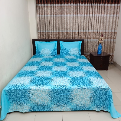 Picture of Cotton King Size Bedsheet With Two Pillow Cover Size 7/8 Feet Head Pillow cover Size 20/28 Inch Easy Maintainance Hand Washable