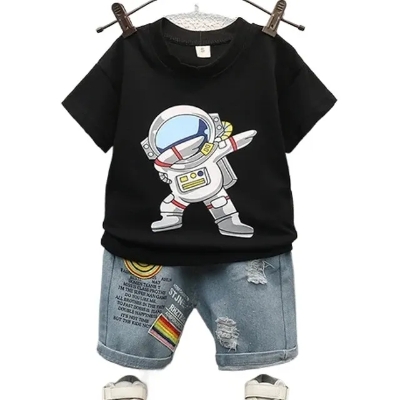 Picture of Handsome Cartoon Astronaut T- shirt + Ripped Jeans sty 3