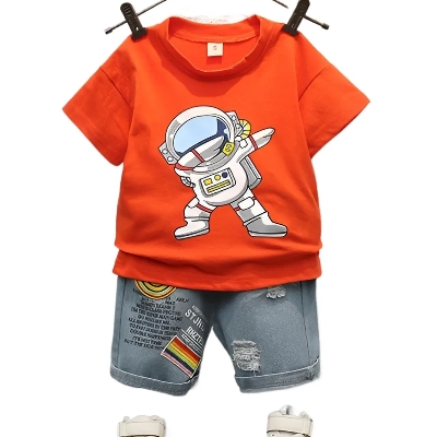 Picture of Handsome Cartoon Astronaut T- shirt + Ripped Jeans sty 3