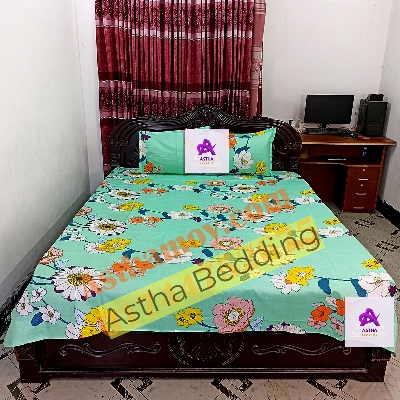 Picture of King Size Cotton Twill Panel Bed Sheet Set (7.5x8.5 ft) - Includes Two Pillow Covers (20 to 36 inch) - Flat Type - Thread Count: 400 - Hand and Machine Washable"