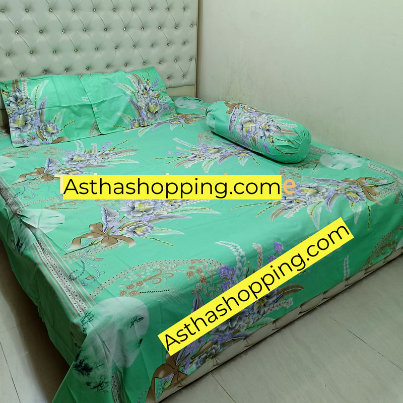Picture of AC HOME TEX King Size Bed Sheet With Two Pillow CoversAnd One Side Pillow cover বিছানার চাদর bed sheet,bed sheets,bichanar chador,bedding sets,chador,বিচানার চাদর,bedding sets