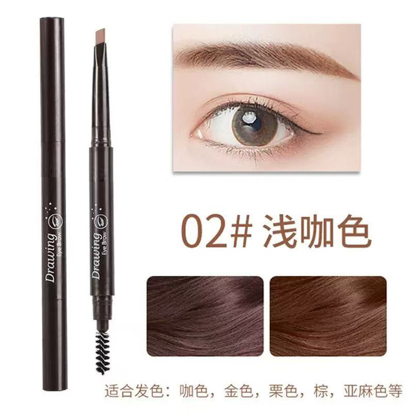 Picture of Waterproof Natural Makeup Double Heads Automatic Eyebrow Pencil Long Lasting Eyebrow Brush