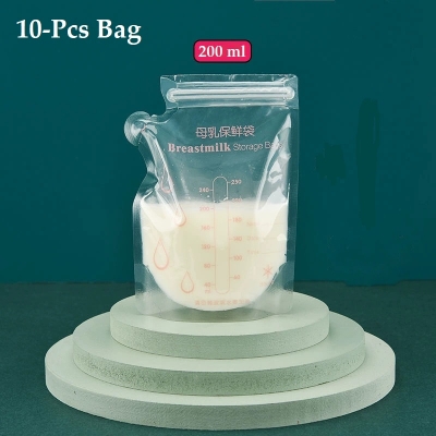Picture of 10 Pcs/bag Breast Milk Storage Bags Moisture-proof And leak-proof Food Freezer Breast Milk Storage Bag With Marker Pen