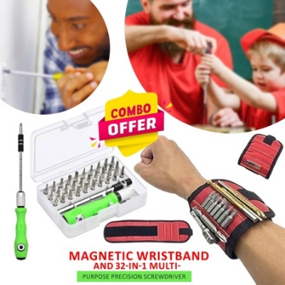 Picture of 32 in 1 Screw Driver Set with Magnetic Wrist Band