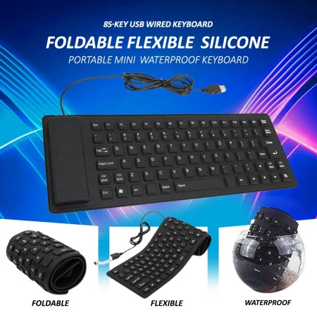 Picture of Ultra Slim USB Flexible Foldable Keyboard Portable