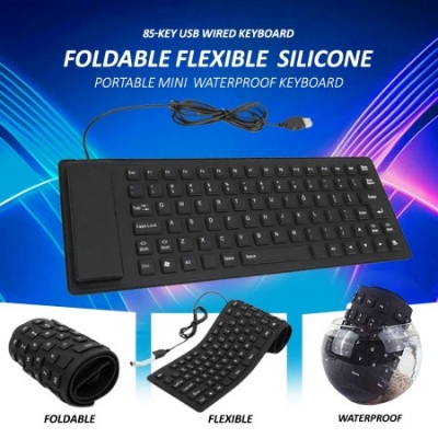 Picture of Ultra Slim USB Flexible Foldable Keyboard Portable