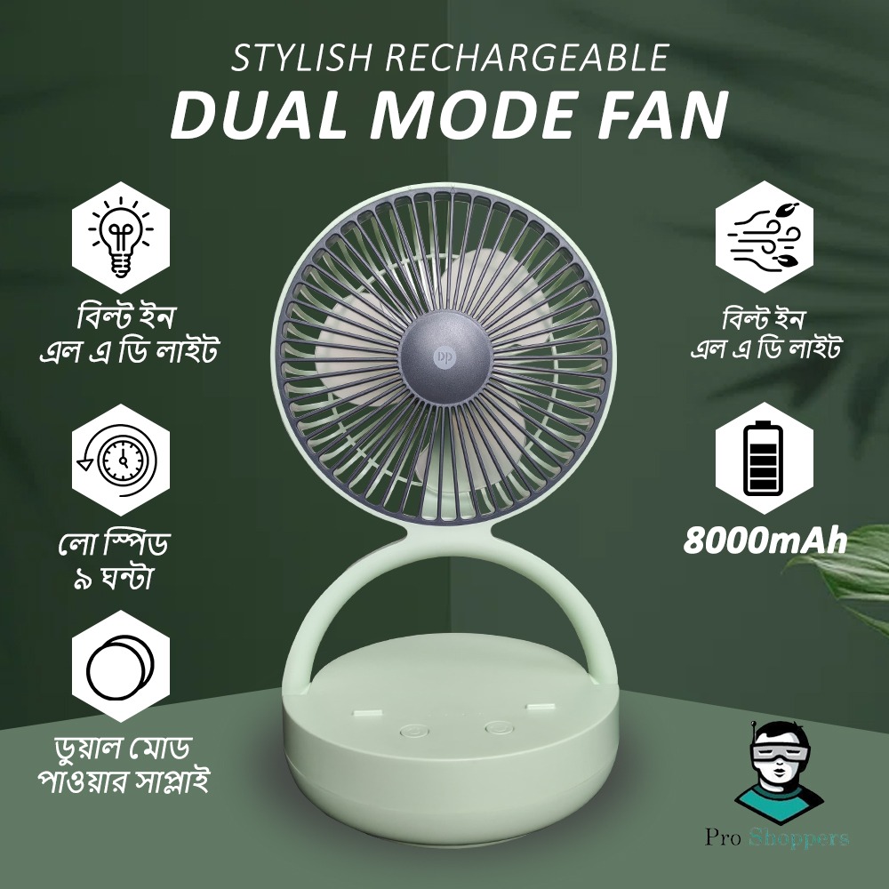 Picture of Rotating Rechargeable Table Fan with Powerful 8000mah Battery DP-7637