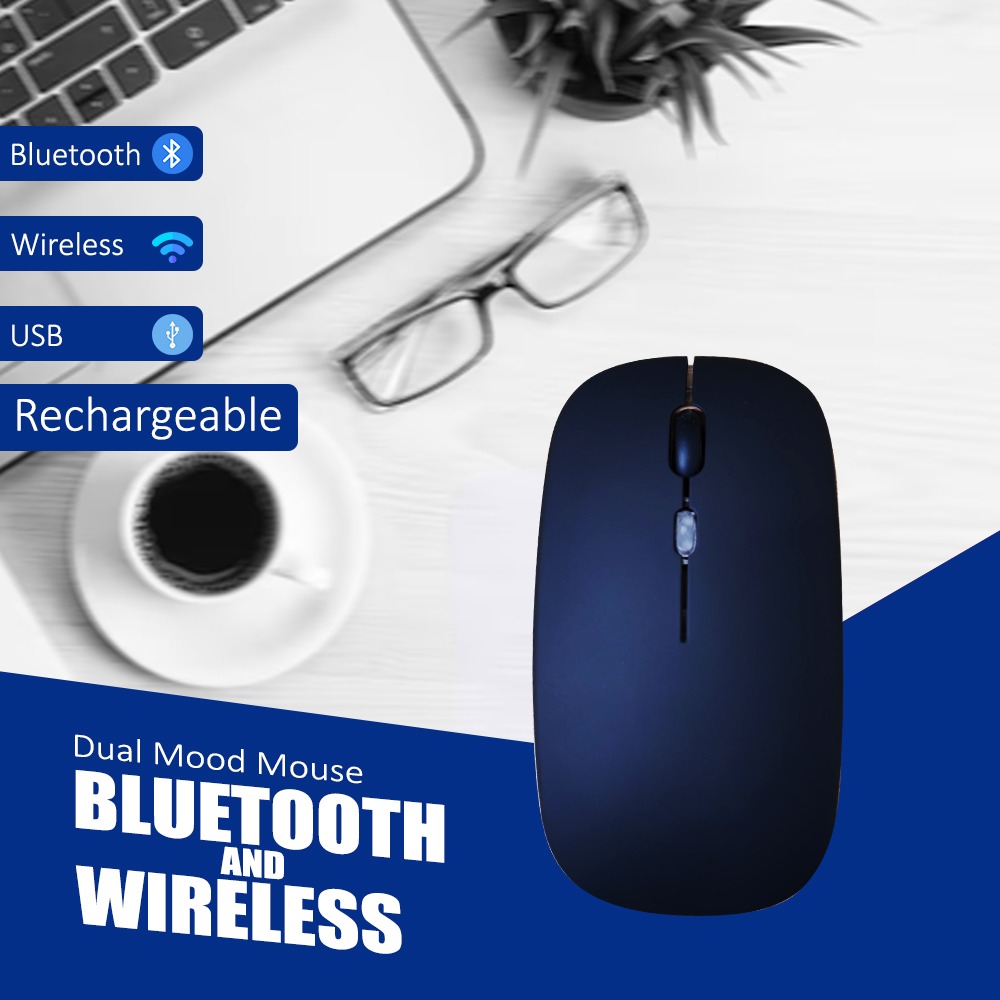 Picture of Rechargeable Wireless and Bluetooth mouse Black