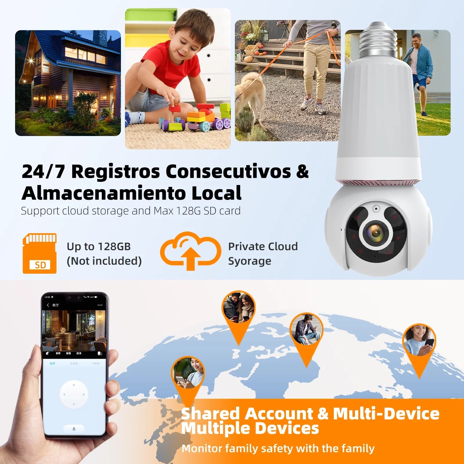 Picture of New 2 in 1 Wi-fi Bulb IP Camera 3MP Bulb & Camera Two-way Talk V380 IP Camera CCTV