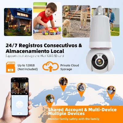 Picture of New 2 in 1 Wi-fi Bulb IP Camera 3MP Bulb & Camera Two-way Talk V380 IP Camera CCTV
