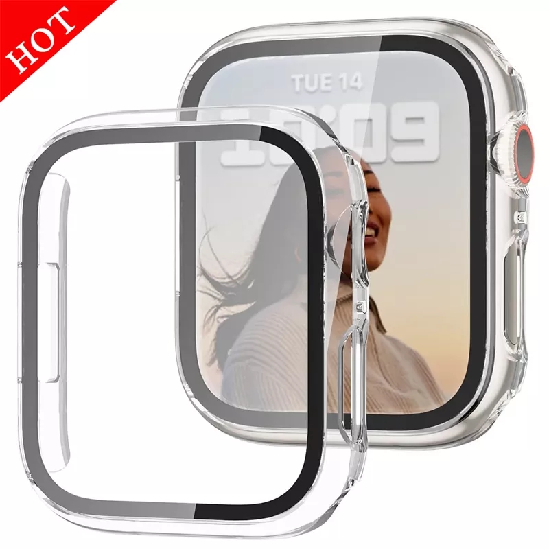 Picture of Watch Glass+case For Apple Watch 1 2 3 5 4  SE 6 7 8  38mm 45 mm 44mm i watch Accessories