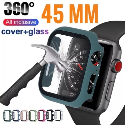 Picture of Watch Glass+case For Apple Watch 1 2 3 5 4  SE 6 7 8  38mm 45 mm 44mm i watch Accessories